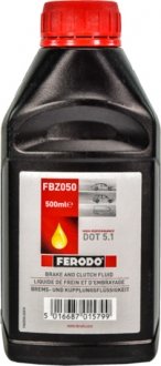 Гальмівна рідина Synthetic DOT 5.1 0.5 л FERODO FBZ050 (фото 1)