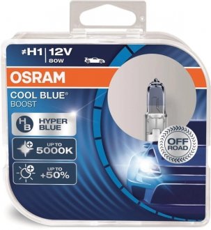 Набір автоламп 80 W, 12 V світло-блакитна, 2 шт OSRAM 62150CBB-HCB (фото 1)