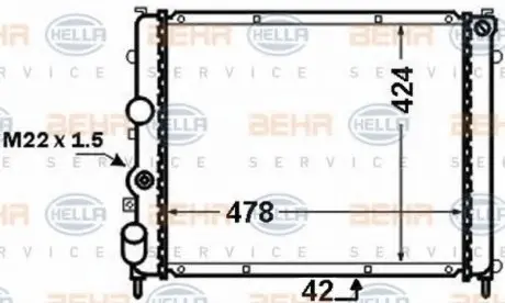 Радіатор системи охолодження HELLA 8MK 376 771-661