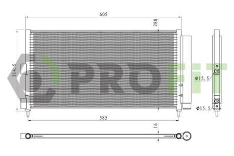 Конденсер кондиціонера PROFIT 1770-0184
