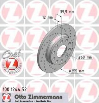 Тормозной диск ZIMMERMANN 100.1244.52 (фото 1)