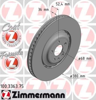 Тормозной диск ZIMMERMANN 100.3363.75