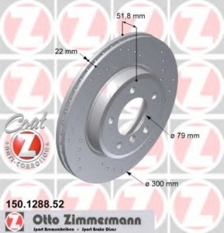 Тормозной диск ZIMMERMANN 150.1288.52 (фото 1)