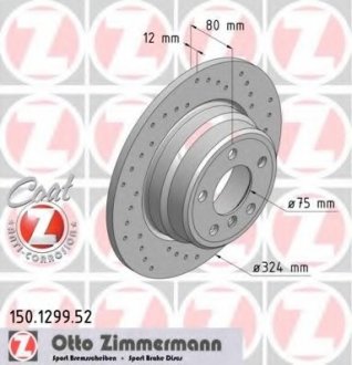 Тормозной диск ZIMMERMANN 150.1299.52 (фото 1)