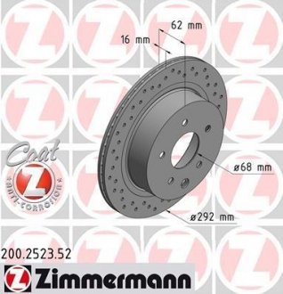 Тормозной диск ZIMMERMANN 200.2523.52 (фото 1)