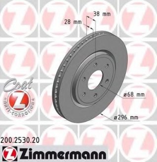 Тормозной диск ZIMMERMANN 200.2530.20 (фото 1)
