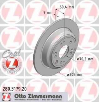 Тормозной диск ZIMMERMANN 280.3179.20 (фото 1)