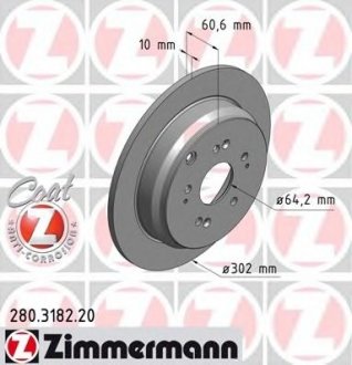 Тормозной диск ZIMMERMANN 280.3182.20