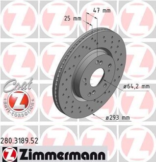 Диск гальмівний SPORT Z ZIMMERMANN 280.3189.52