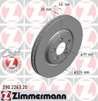 Тормозной диск ZIMMERMANN 290.2263.20