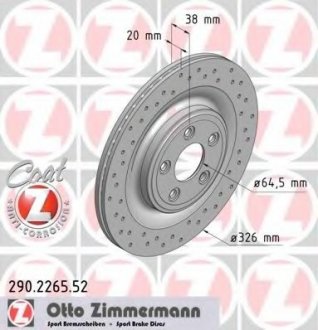Тормозной диск ZIMMERMANN 290.2265.52 (фото 1)
