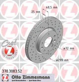 Тормозной диск ZIMMERMANN 370.3083.52 (фото 1)