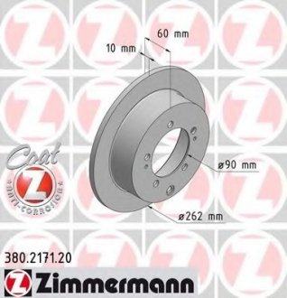 Тормозной диск ZIMMERMANN 380.2171.20 (фото 1)