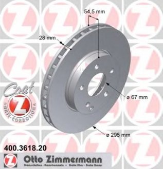 Тормозной диск ZIMMERMANN 400.3618.20 (фото 1)