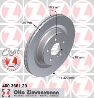 Тормозной диск ZIMMERMANN 400.3661.20 (фото 1)