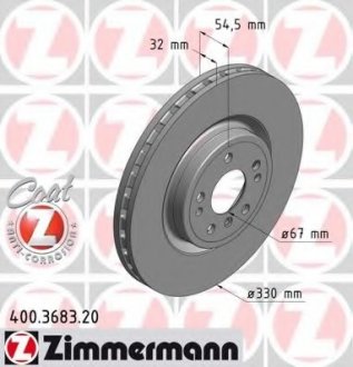 Тормозной диск ZIMMERMANN 400.3683.20 (фото 1)
