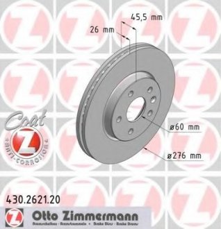 Тормозной диск ZIMMERMANN 430.2621.20 (фото 1)