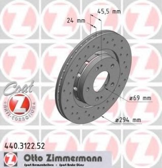 Тормозной диск ZIMMERMANN 440.3122.52 (фото 1)