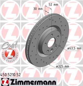 Диск гальмівний SPORT Z ZIMMERMANN 450.5210.52