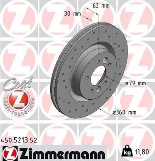 Тормозной диск ZIMMERMANN 450.5213.52