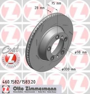 Тормозной диск ZIMMERMANN 460.1582.20 (фото 1)