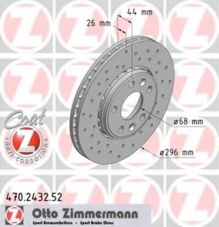 Диск гальмівний SPORT Z ZIMMERMANN 470.2432.52 (фото 1)