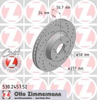 Тормозной диск ZIMMERMANN 530.2457.52 (фото 1)