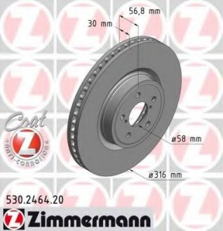 Тормозной диск ZIMMERMANN 530.2464.20 (фото 1)