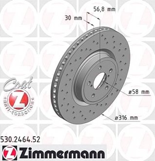Тормозной диск ZIMMERMANN 530.2464.52 (фото 1)