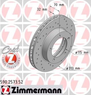 Диск гальмівний SPORT Z ZIMMERMANN 590.2573.52