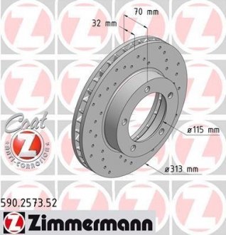 Тормозной диск ZIMMERMANN 590.2573.52 (фото 1)
