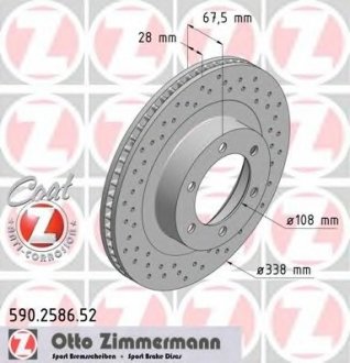 Тормозной диск ZIMMERMANN 590.2586.52 (фото 1)