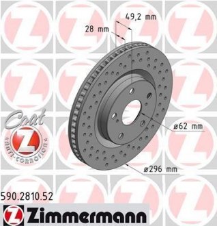 Тормозной диск ZIMMERMANN 590.2810.52 (фото 1)