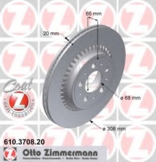 Тормозной диск ZIMMERMANN 610.3708.20 (фото 1)