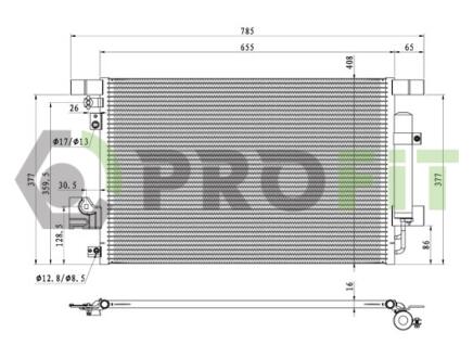 Конденсер кондиціонера PROFIT 1605C1