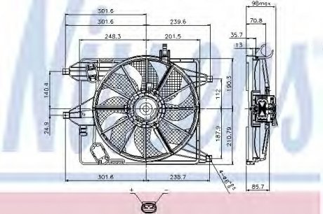 Вентилятор охолодження двигуна NISSENS 85252
