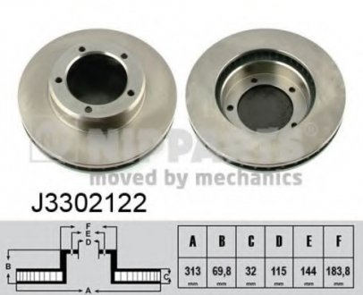 Тормозной диск NIPPARTS J3302122