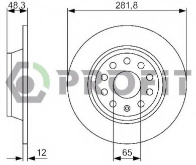 Тормозной диск PROFIT 5010-1306 (фото 1)