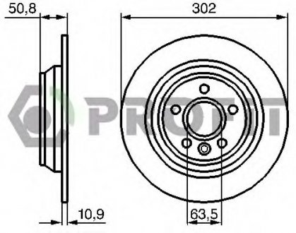 Тормозной диск PROFIT 5010-1635 (фото 1)