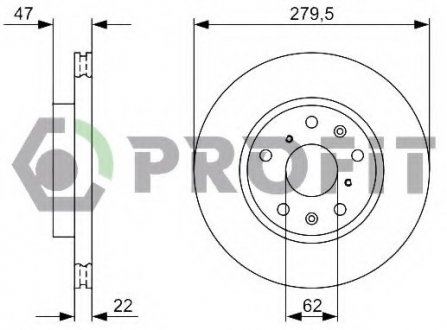 Тормозной диск PROFIT 5010-1620 (фото 1)