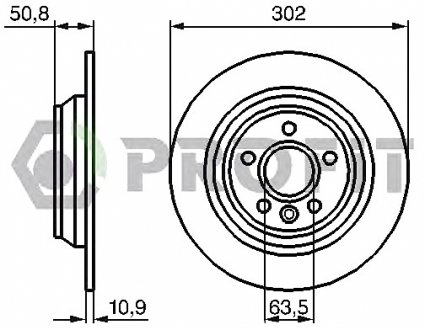 Тормозной диск PROFIT 5010-1616 (фото 1)