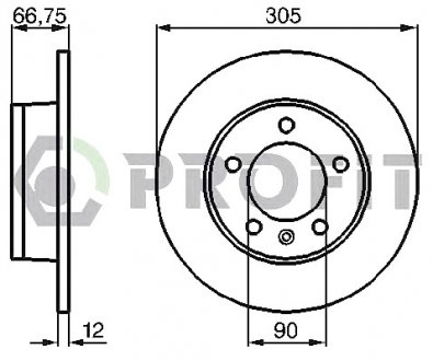 Гальмівний диск PROFIT 5010-1272 (фото 1)