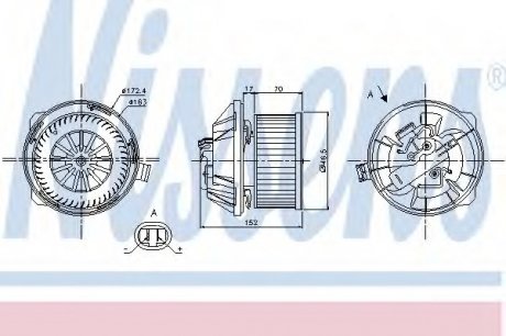 Вент.пічки CN C5(00-)1.8 i 16V(+)[OE 6441N7] NISSENS 87065