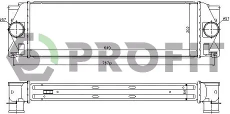 Радіатор наддуву PR PROFIT 3646T3
