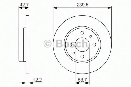 Гальмівний диск LADA Samara F - знято з вир-ва BOSCH 0986479905 (фото 1)