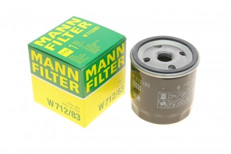 Фільтр масляний -FILTER W 712/83 MANN (Манн) W712/83 (фото 1)