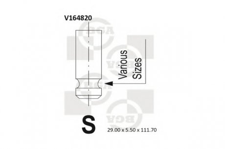 Клапан двигуна BGA V164820 (фото 1)