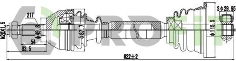 Піввісь PROFIT 2730-0395