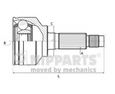 Шарнир приводного вала (ШРУС) NIPPARTS J2823008