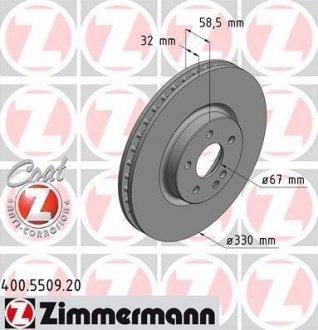 Тормозной диск ZIMMERMANN 400.5509.20 (фото 1)